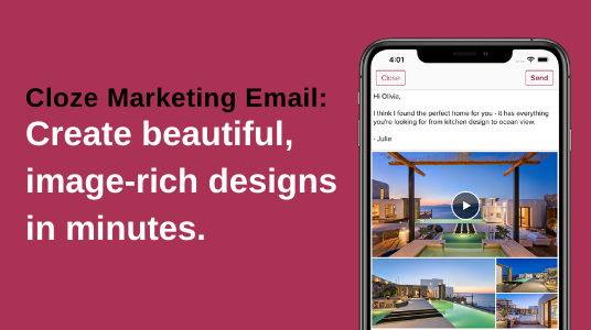 Cloze Marketing Email: Create beautiful, image-rich designs in minutes.
