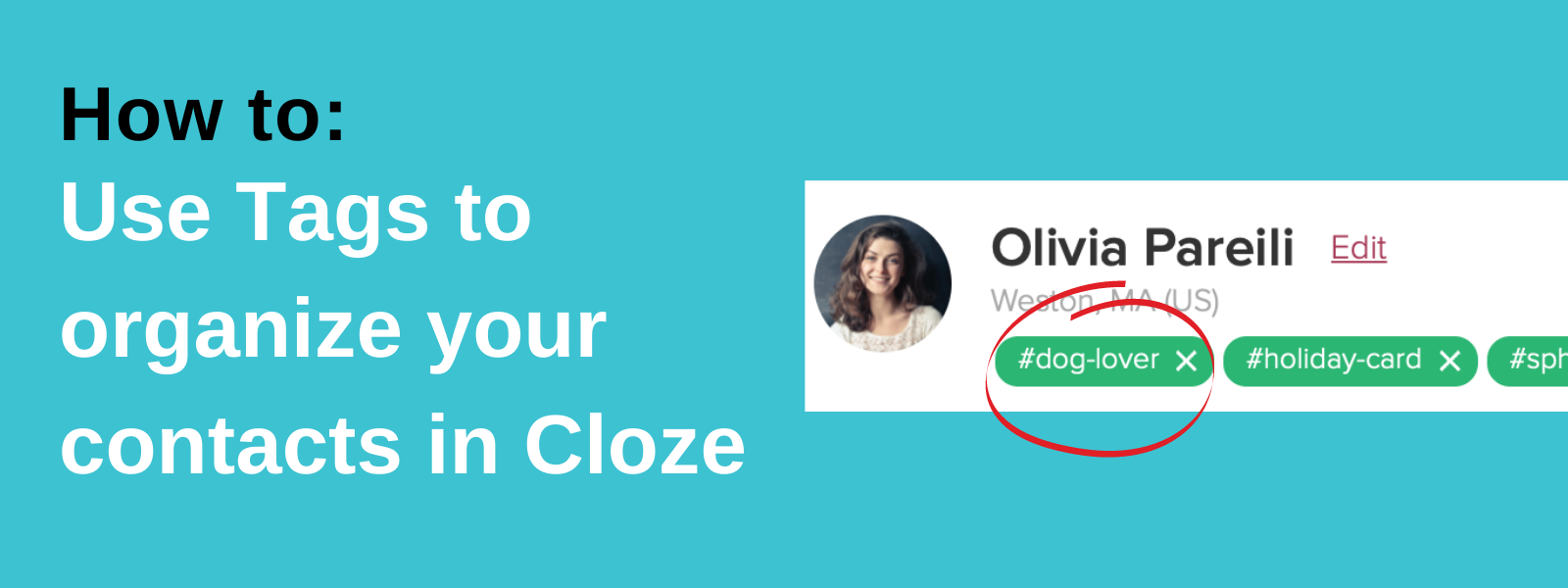 How to use Cloze CRM to organize contacts with Tags.