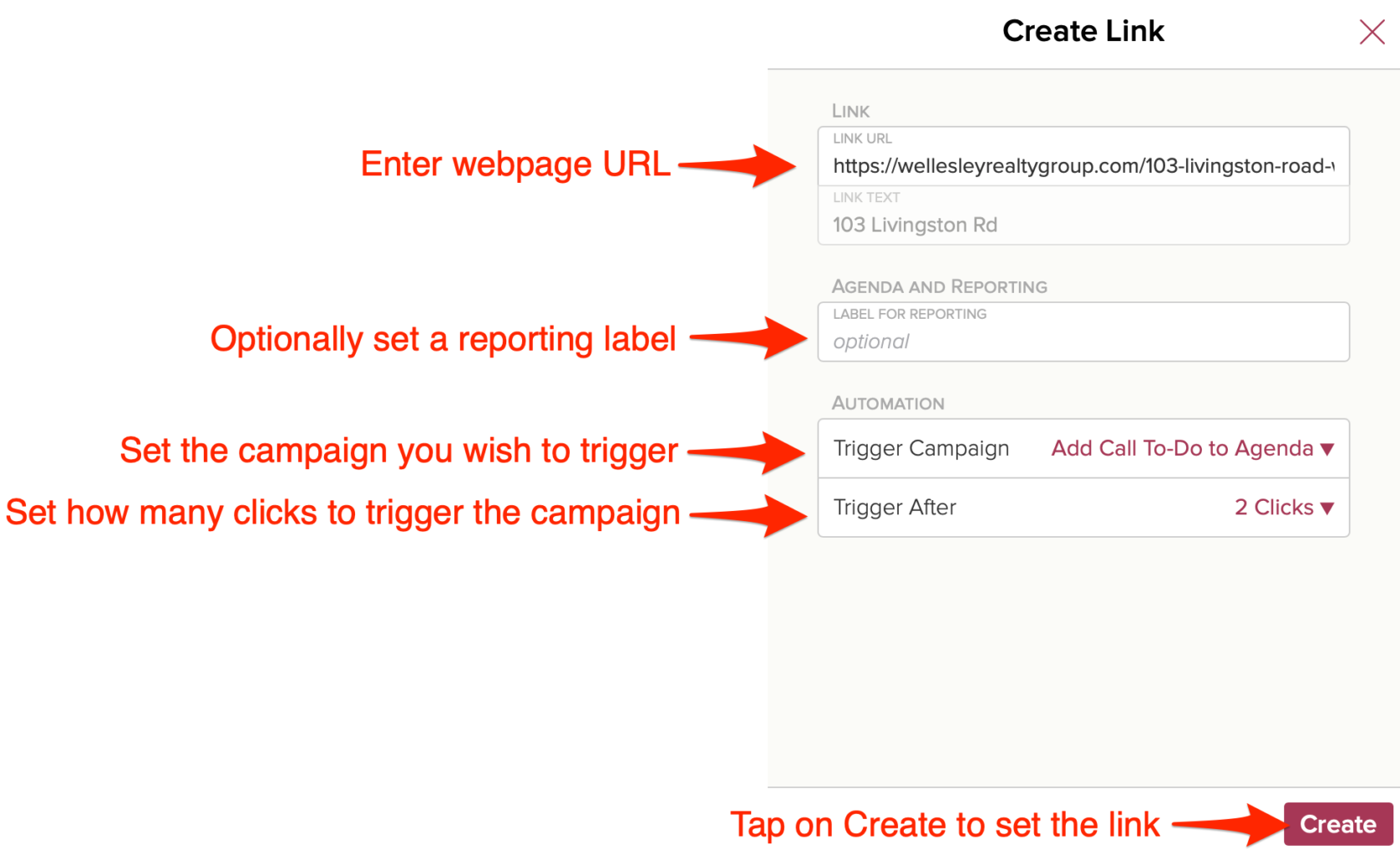 Trigger a Cloze Campaign based on link clicks. 