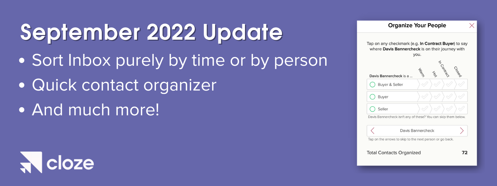 Cloze September 2022 update. 