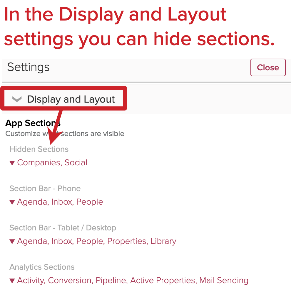 Cloze display and layout settings to hide sections. 