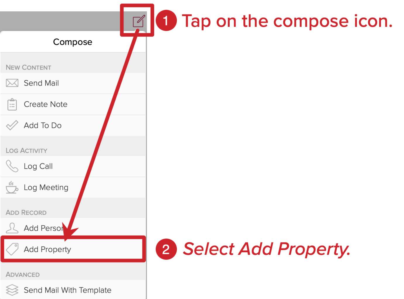 Cloze: tap on the compose icon and select add property. 